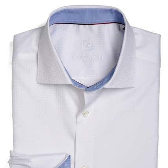 Bugatchi Trim Fit Houndstooth Dress Shirt 15.5 - Picture 1 of 6
